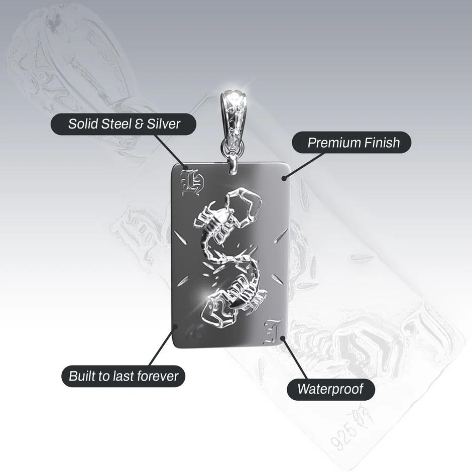 SCORPIO TAROT CARD PENDANT