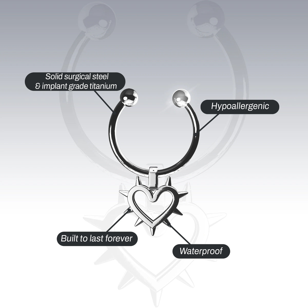 FAUX SPIKED HEART SEPTUM